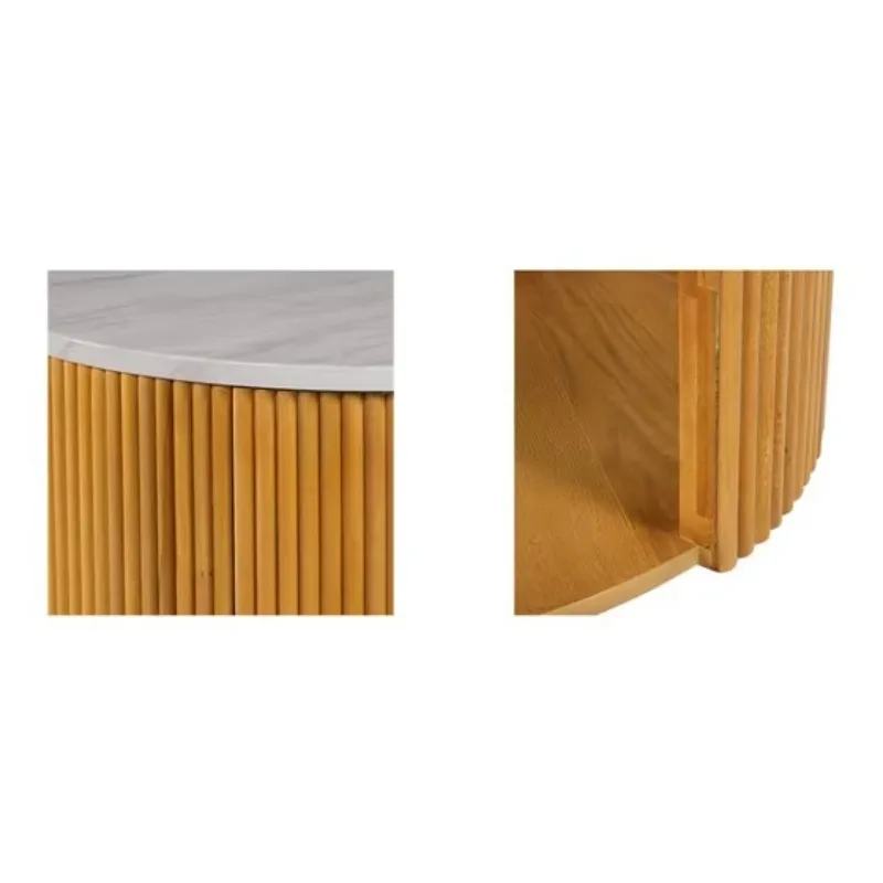 طاولة قهوة صناعية مستديرة من الرخام الأبيض مع وظيفة مصعد تخزين المدخل أو غرفة المعيشة