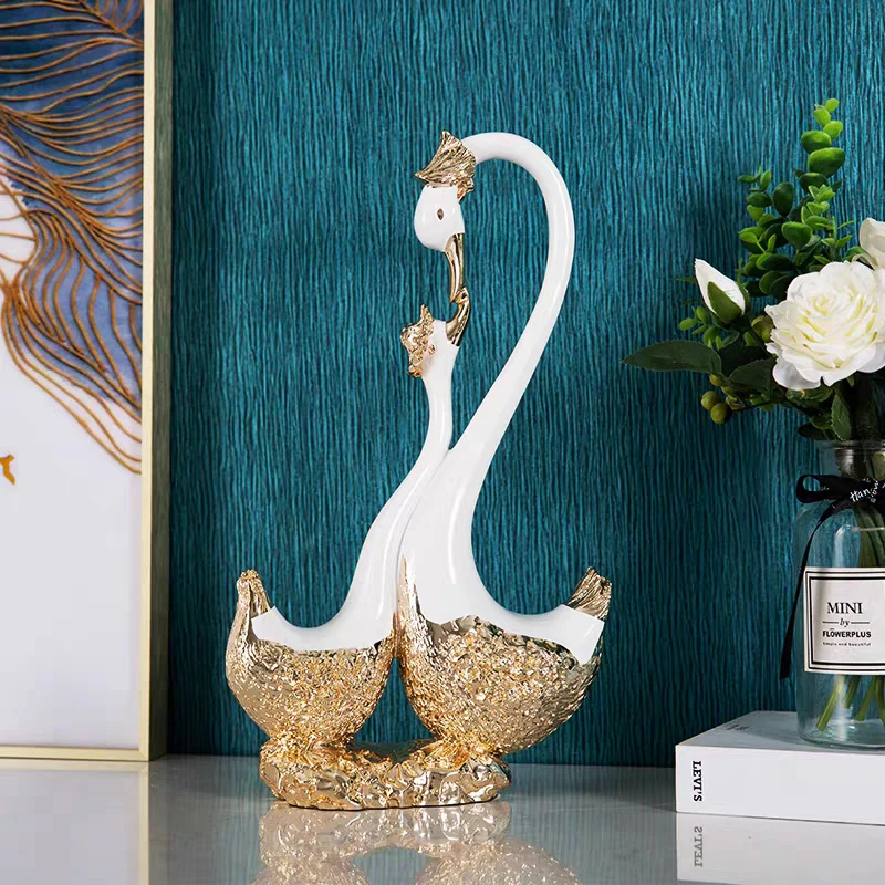 

Couple Swan Sculpture for Home Decoration, Creative Crafts Statue, Study TV Cabinet, Desktop Decoration, Nordic Artwork Gifts