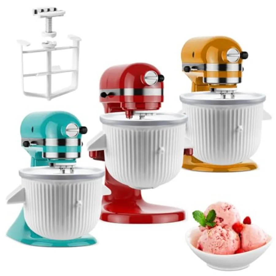 

Насадка для приготовления мороженого для миксеров KitchenAid, чаша для мороженого, совместимая с миксерами объемом 4,5 кварты и большее, для приготовления мороженого.