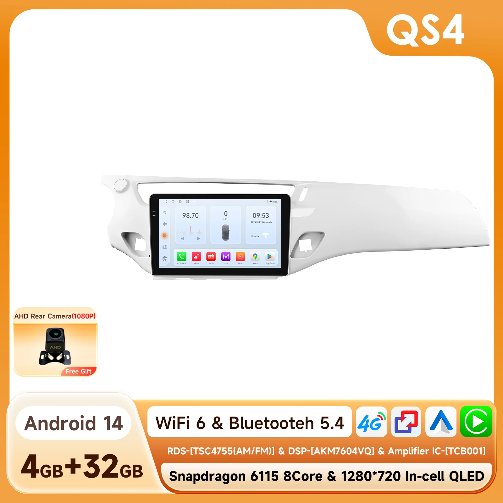 Android autoradio voor Citroen C3 DS3 2010-2016, autoradio met DSP, GPS, Carplay, intelligente multimedia en video via Snapdragon 6115