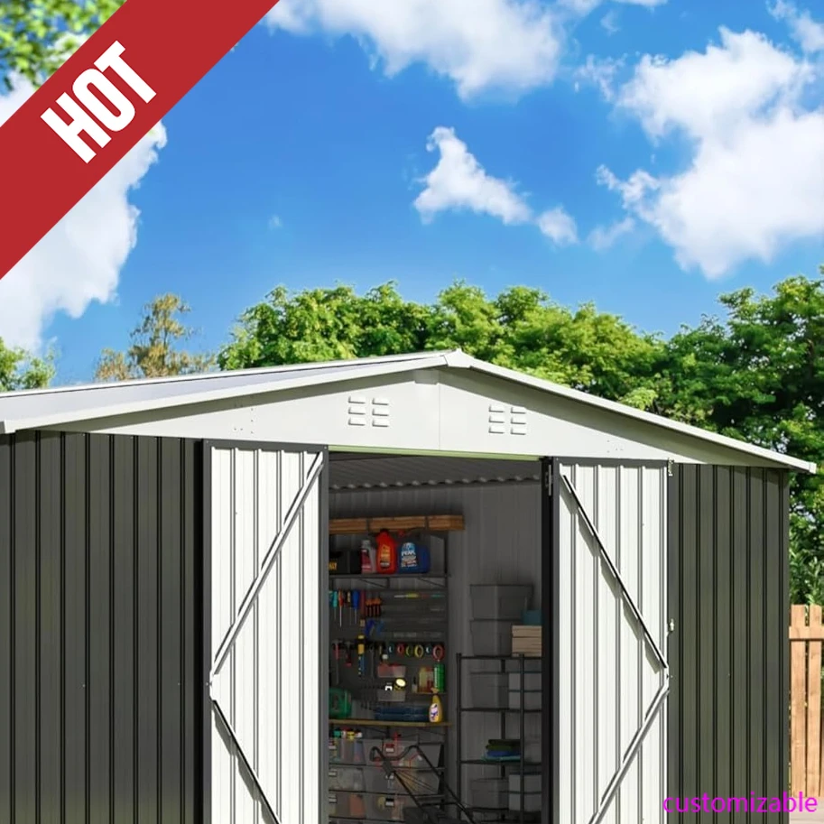 2025-hot12x14 FT Outdoor Storage Shed, Garden Shed with Updated Frame Structure , Metal Tool Sheds for Backyard Garden Patio Law