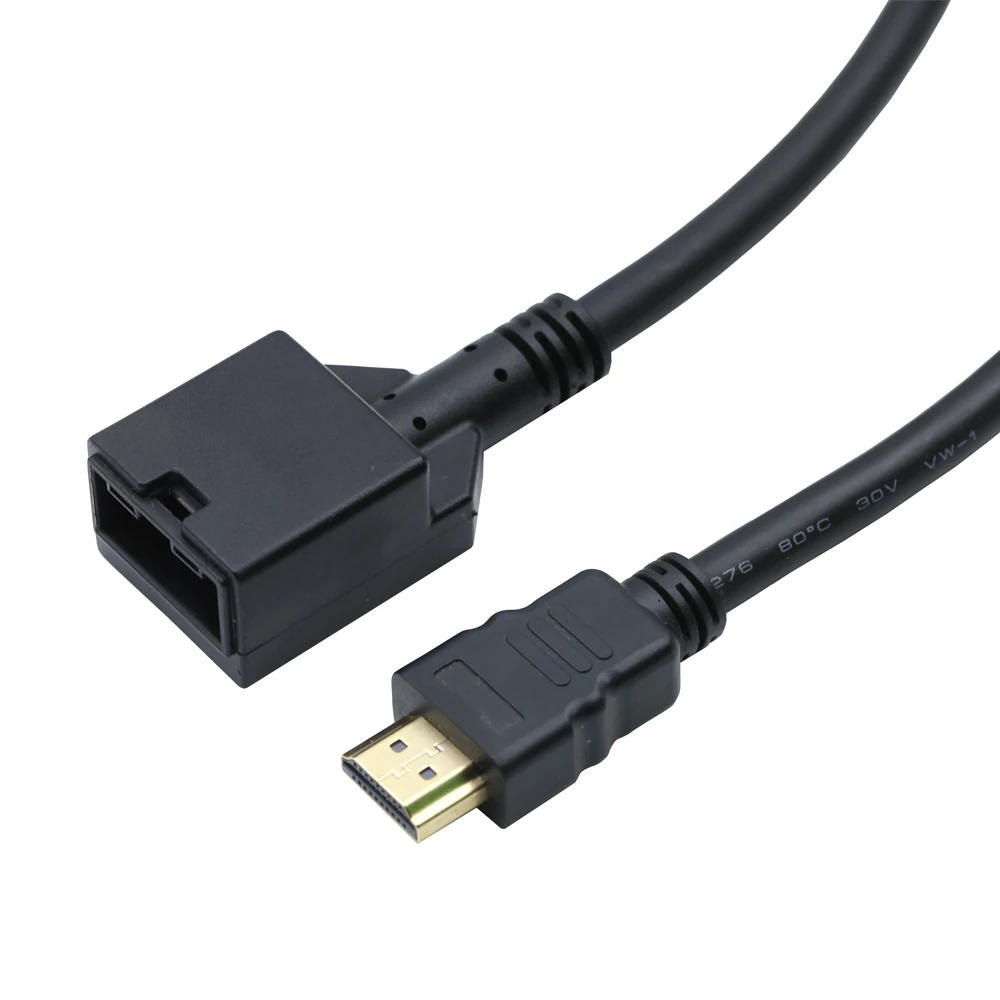 

High Speed HDMI E type 19P female black molding to HDMI A type male black molding with Ethernet video cable