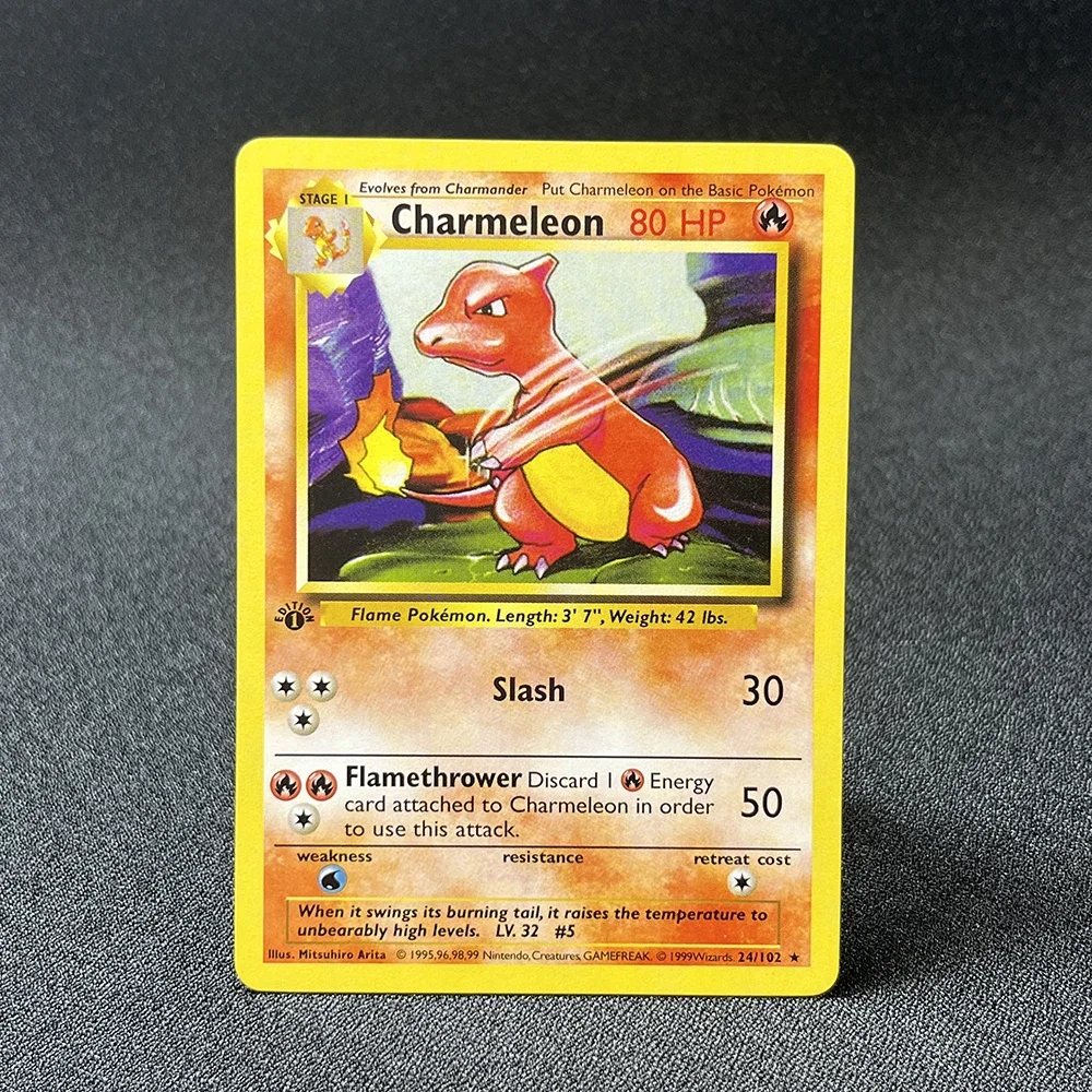 Pokémon Cards Base Set Arcanine Charmeleon Charmander Bulbasaur First Set Classic Base Edition Game Customized PTCG Game Cards