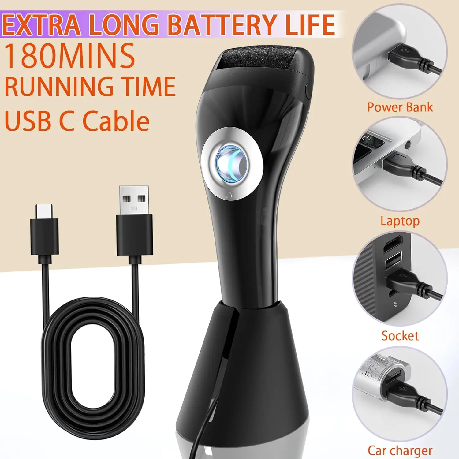 مزيل مسامير القدم القابل لإعادة الشحن، 10 في 1، مجموعة أدوات العناية بالقدم، العناية بالأقدام الميتة والمتشققة والجلد الجاف، هدية مثالية