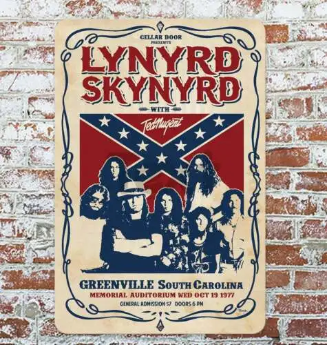 1p, металлический знак Линиrd Skynyrd Greenville South Carolina Concert;