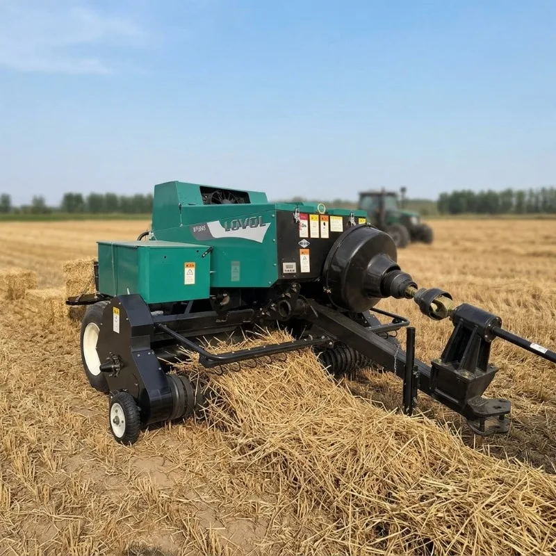 Customized Compact Square Silage Baler Small Hay Baling Machine Tractor Pulled Low Consumption Round Baler
