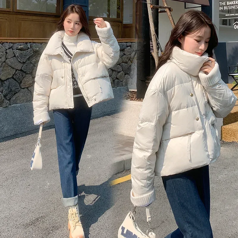 Oversized Parkas for Women Autumn Winter 2023 New Korean Fashion Thicken Warm Jackets Ladies Solid Streetwear Sweet Coats