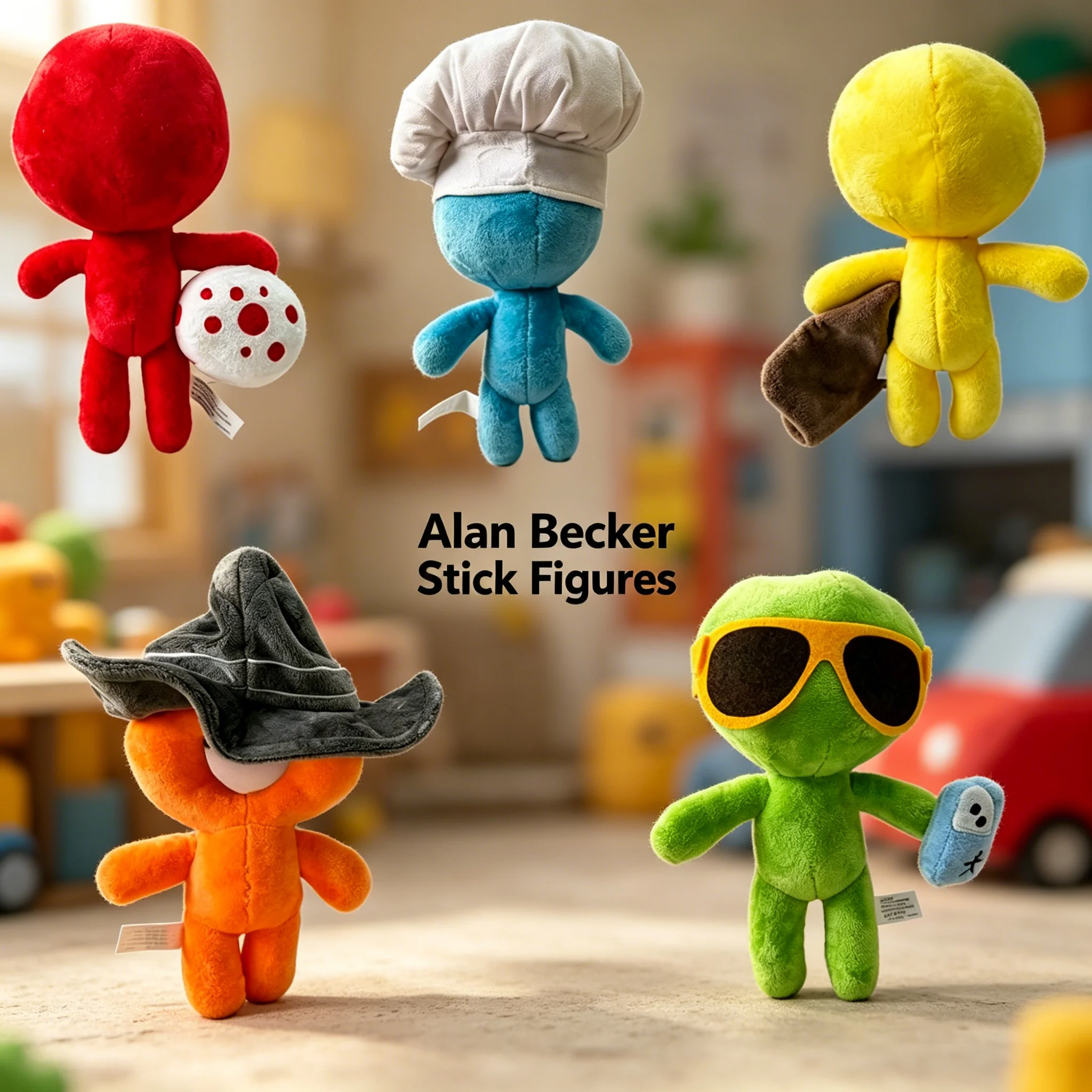 

22cm Youtoz Alan Becker Stick Figures Plush Toy Cute Cartoon Stickman Stuffed Doll Soft Anime Plushie Home Decor Birthday Gifts