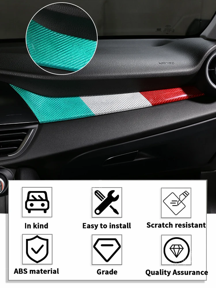 Adesivo In Fibra Di Carbonio Per Cruscotto Alfa Romeo Giulia (2017-2021) – Pannello Contagiri, Accessorio Interno Auto