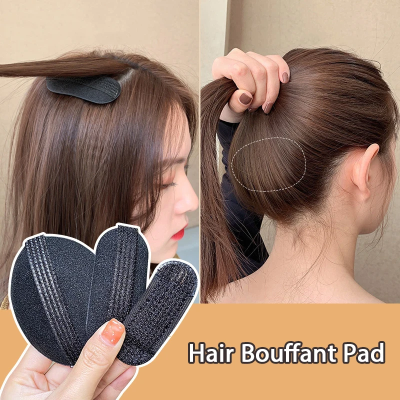 Black Bump It Up Volume Reusable Hair Fluffy Sponge Hair Base Styling Insert Tool Hair Puff Sponge Clip Hair Bun Maker