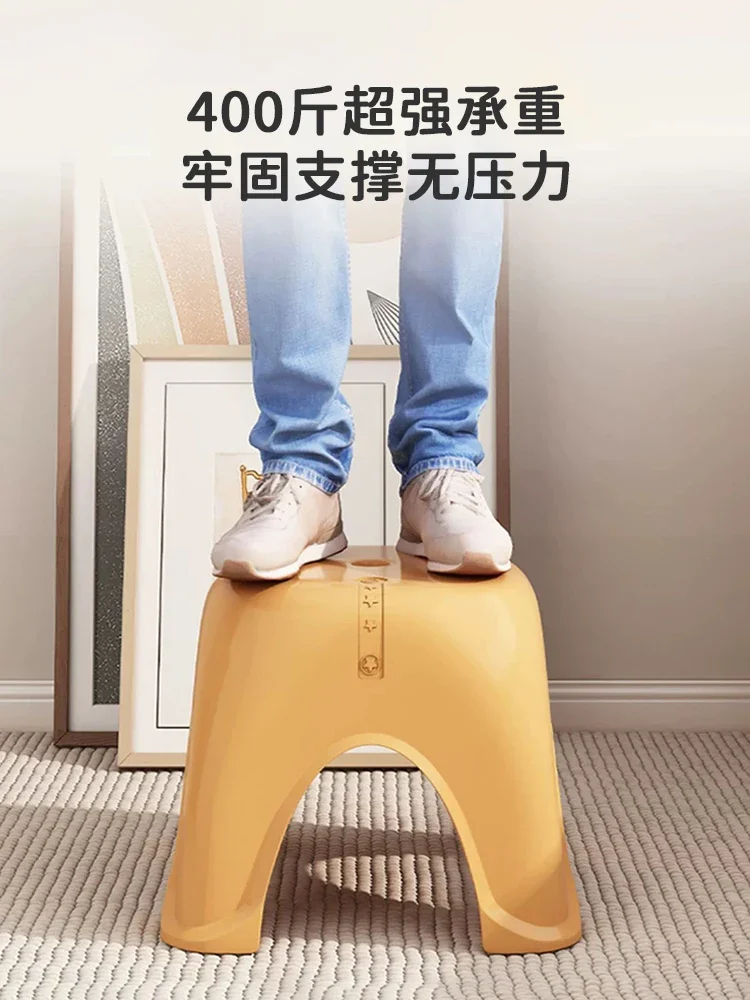 shoe changing stool, small bench Plastic small stool, household low stool, round stool can be stacked, step changing stool