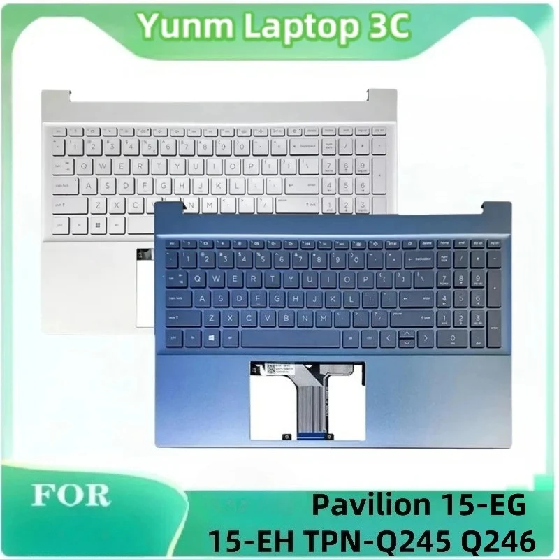 

Клавиатура США для Pavilion 15-EG 15-EH TPN-Q245 TPN-Q246, новинка 2021, замена подставки для рук с подсветкой для ноутбука M08920-001