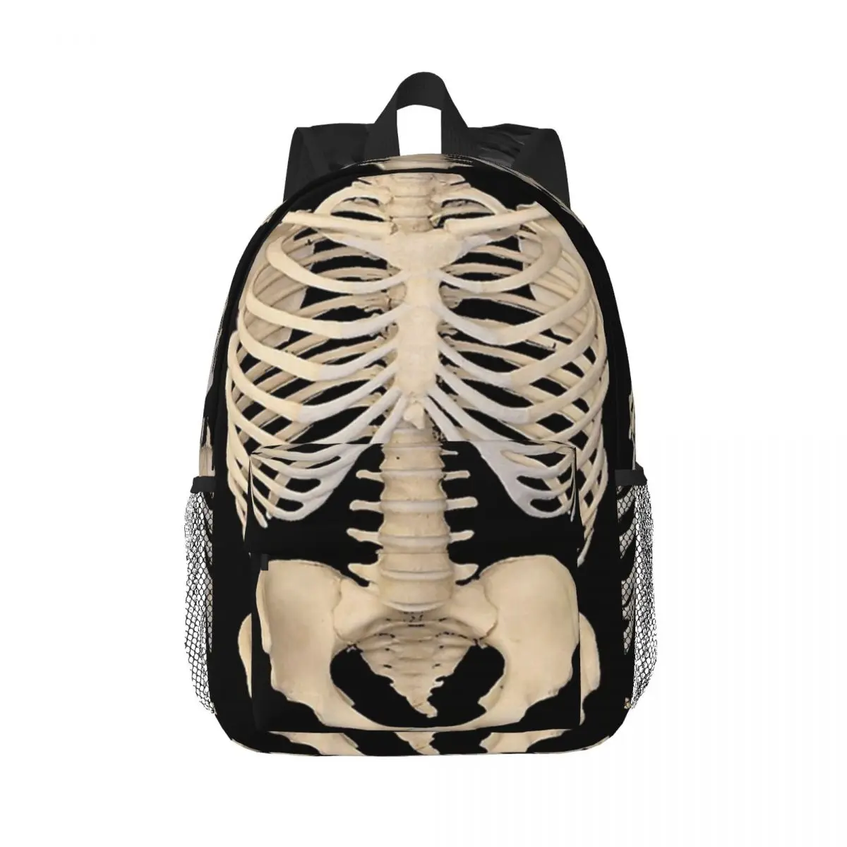 Halloween Gothic Anatomy Rib Cage Bones Human Skeleton Backpacks Boys Girls Bookbag School Bags Travel Rucksack Shoulder Bag