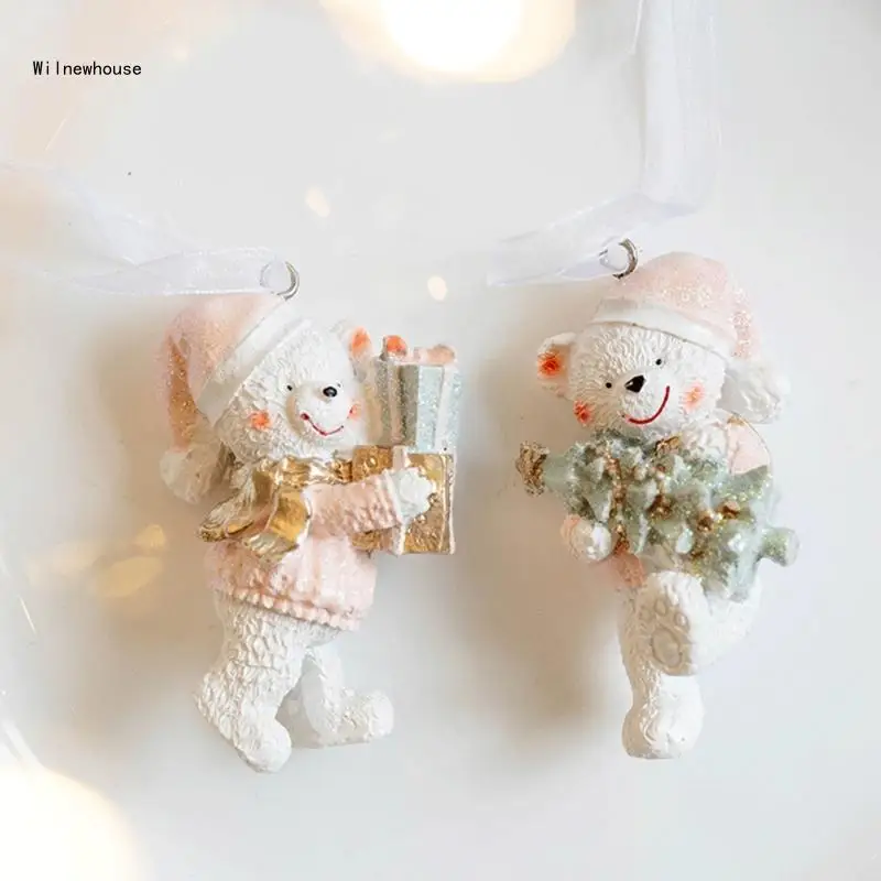 

Christmas Couple Lovely Bear Resin Toy Portable for Lover and Couple Holiday Gift with Soft and Festival Outfits Dropship