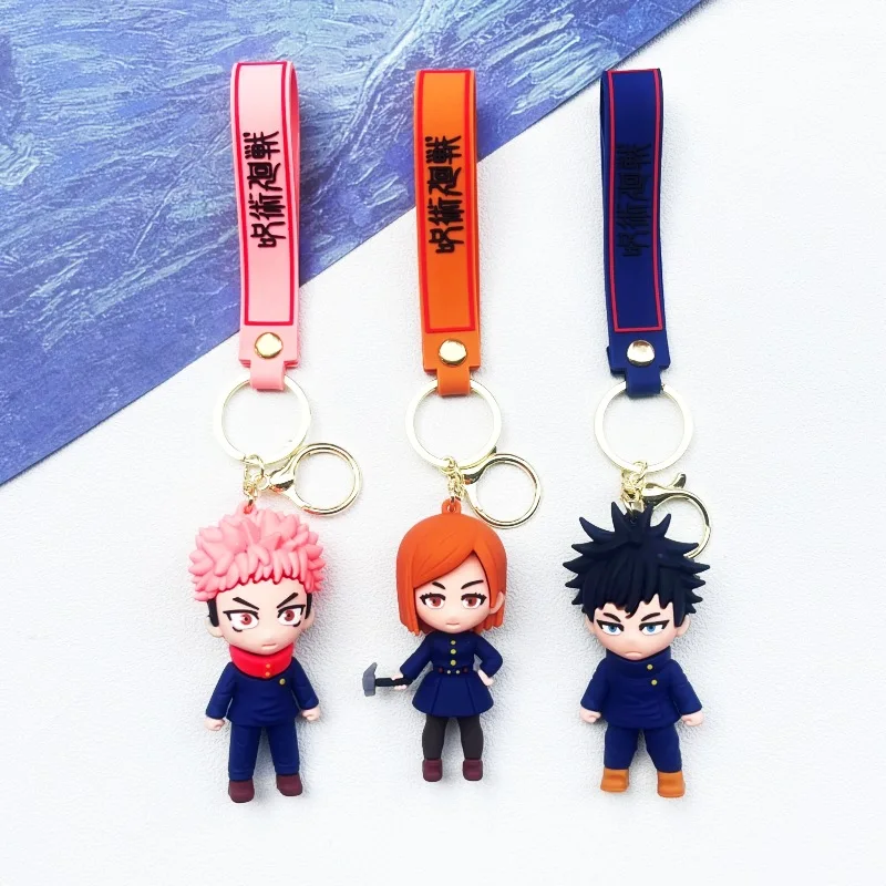 Anime Jujutsu Kaisen Keychain Gojo Itadori Fushiguro Kugisaki Sukuna Figure Model Doll Keyrings for Bag Pendant Key Holiday Gift