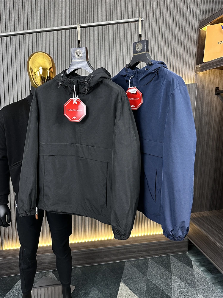 

Новое образование, светоотражающая функция, уличное мужское однотонное свободное спортивное пальто с капюшоном, модное повседневное пальто