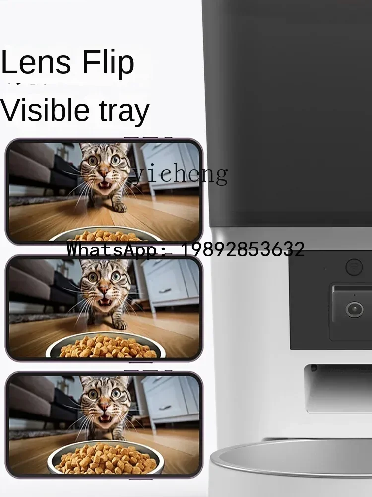 8- cat pet intelligent automatic feeder cat dog food feeder can be video monitored
