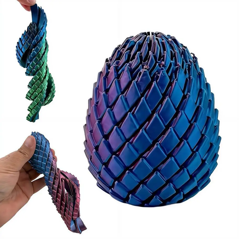 3D-Gedrucktes Drachenei Stressabbau-Spielzeug, Artikuliertes Dehnbares Sensorisches Fidget-Spielzeug, Verformbares Drachenei-Geschenk für Kinder und Erwachsene – Detail 6
