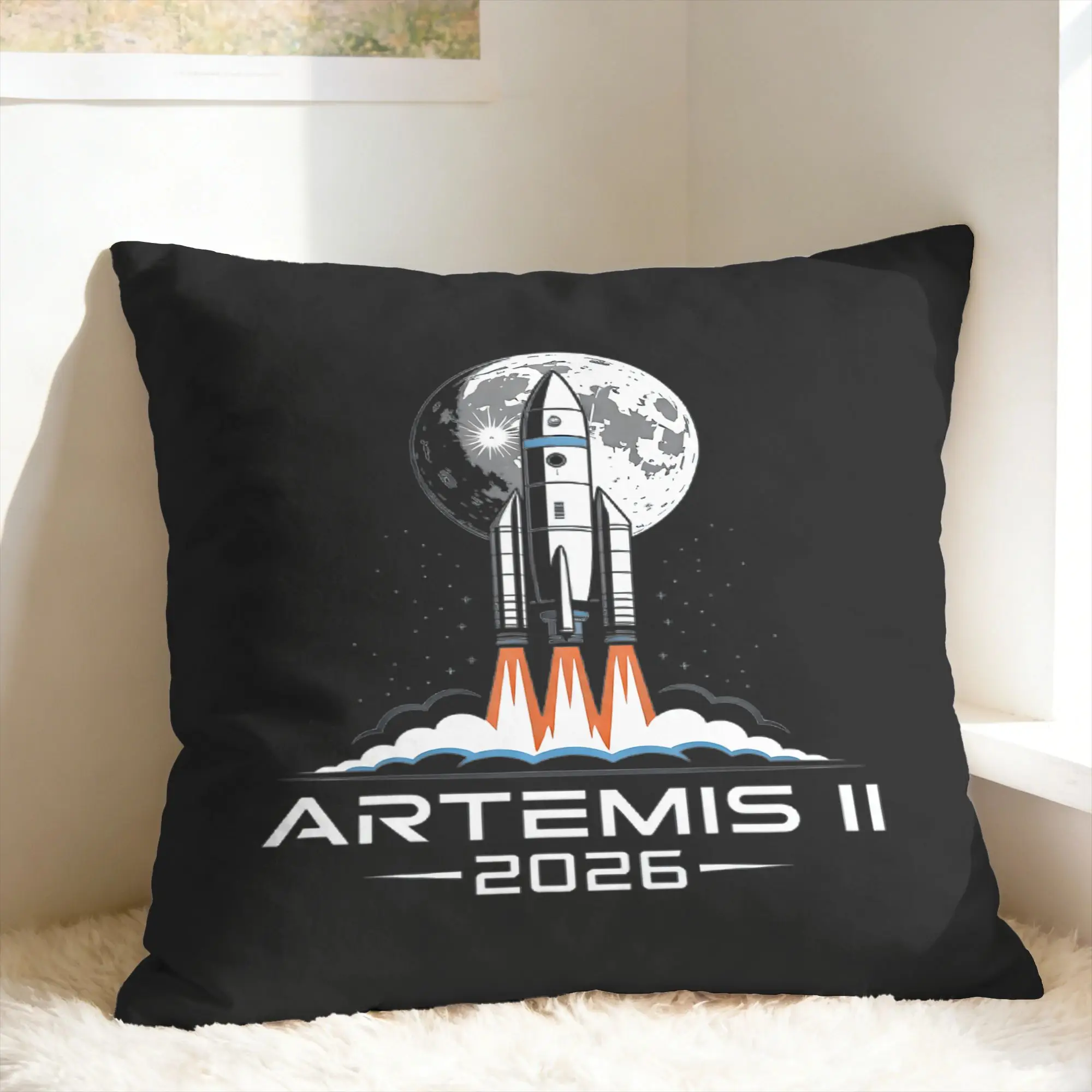 Artemis II Back to the Moon 2026 Pillowcases  Vintage Pillow Case For Chair Sofa Home Decor Custom Pillow Cover