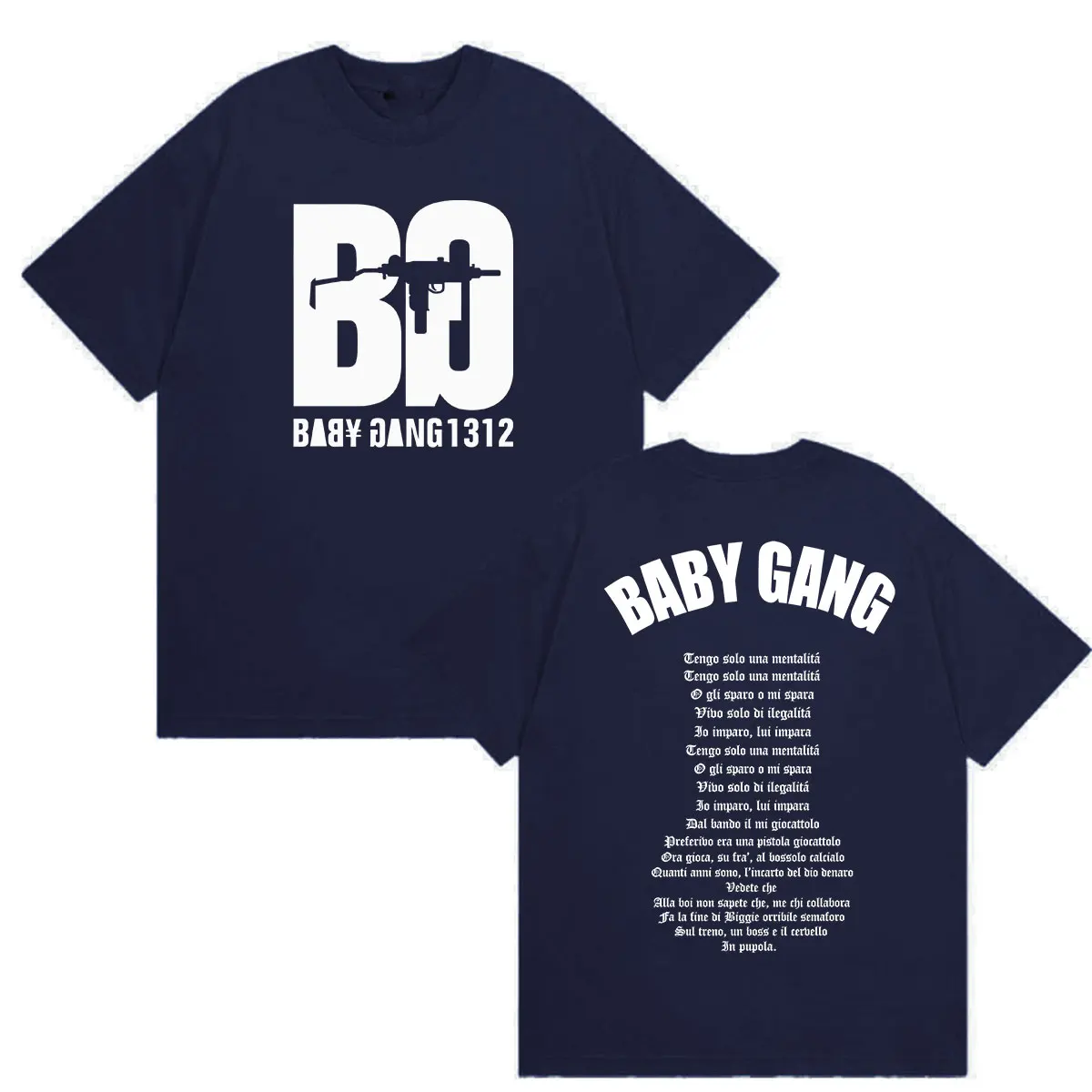 Rapper Baby Gang Album 2026 Grafik-T-Shirts Herren Vintage Mode Baumwolle Kurzarm T-Shirt Mann Hip Hop Lose Kleidung T-Shirt – Detail 7
