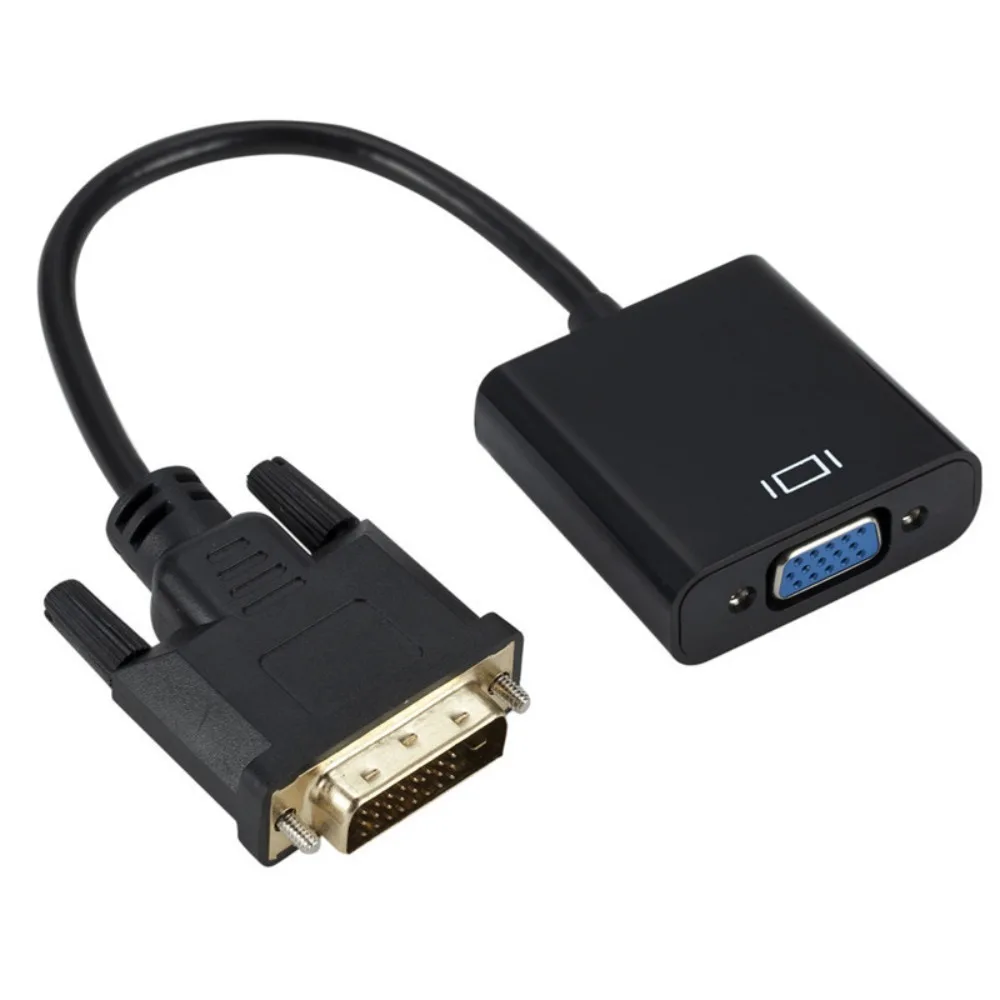 DVI Input DVI-D DVI To VGA Adapter 24+1 DVI VGA Output DVI To VGA Converter 15-pin VGA 25-pin DVI-D DVI-D DVI To VGA Converter