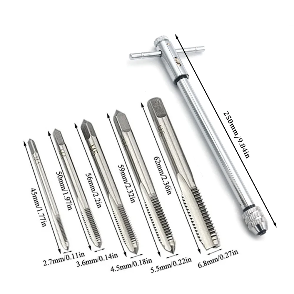 Ajustável Ratchet Mão Tap Wrench, Forward e Reverse Tapping Acessórios, Thread estendido, M3-M8, M5-M12