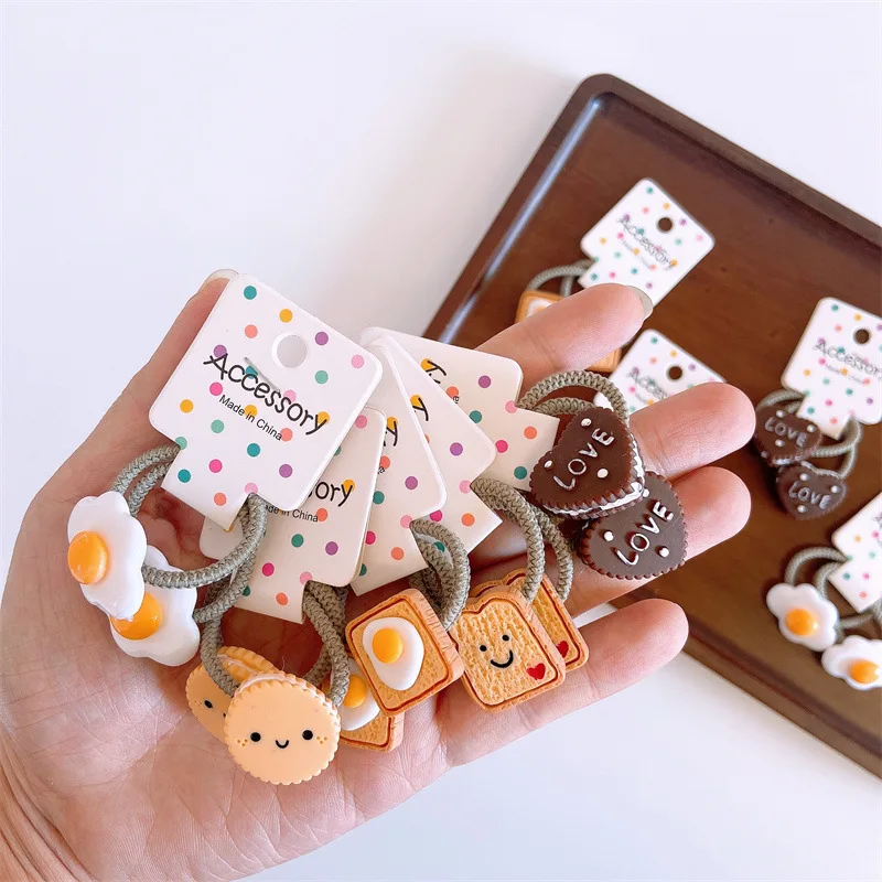 

Girls Hairbands Lovely Cute Cartoon Cookie Elastic Hair Bands Head Rope Ponytail Holder Children Kids Rubber Bands Accessories
