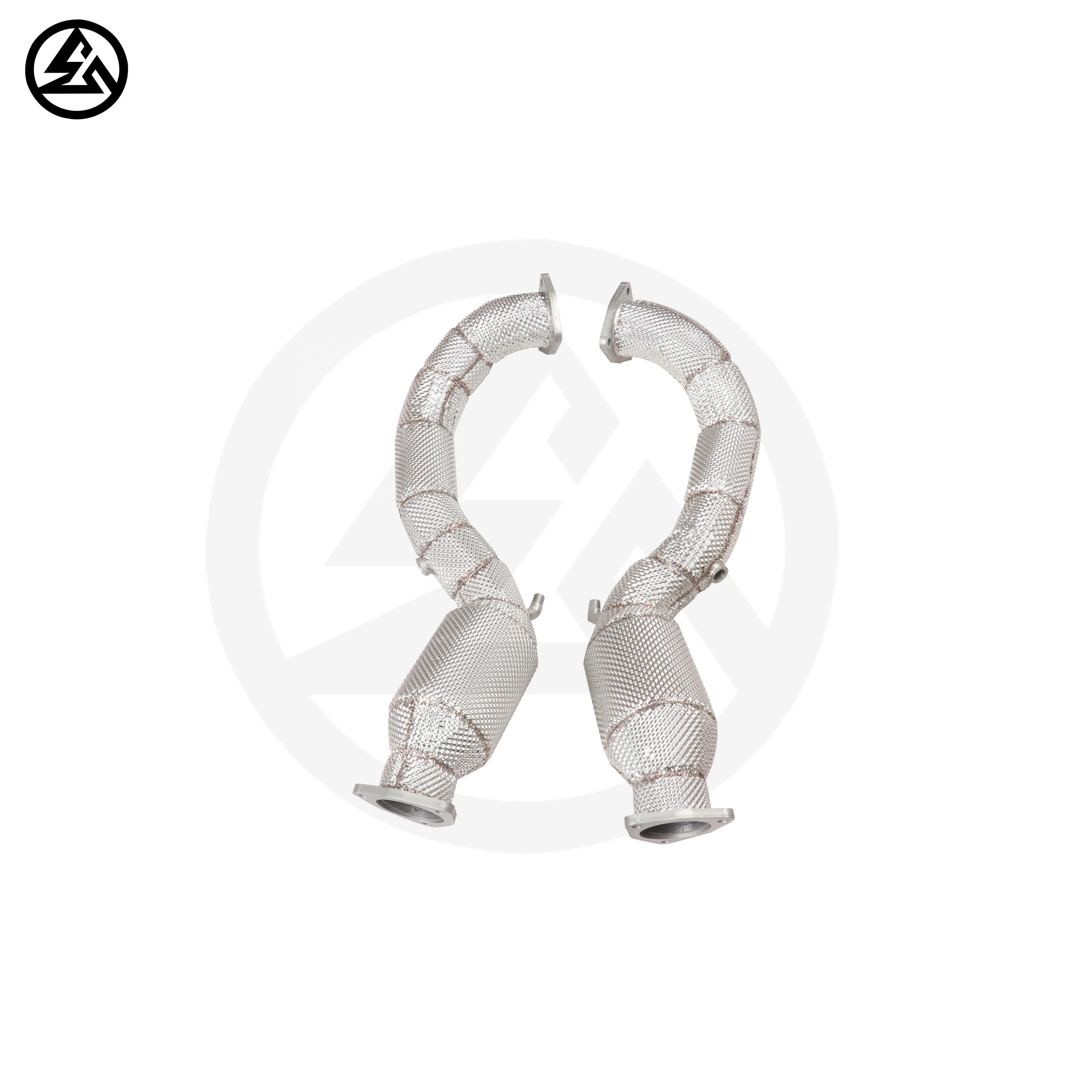 CSZ ODM Upgrade Racing Exhaust Header for Porsche 718 Cayman GT4 RS 4.0 High Performance Downpipe With Heat Shield