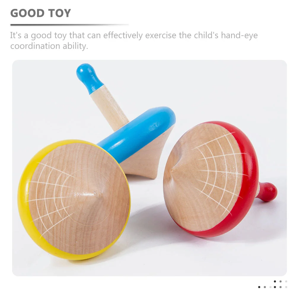 4 Pcs Gift Bag Small Spinning Top Child Toy Flying Wood Mini Toys Interesting Children