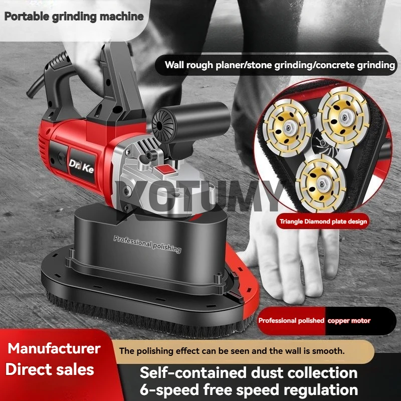 Máquina pulidora de suelo de hormigón y cemento de mano, amoladora de suelo epoxi, cepilladora rugosa, rectificadora de suelo limpio