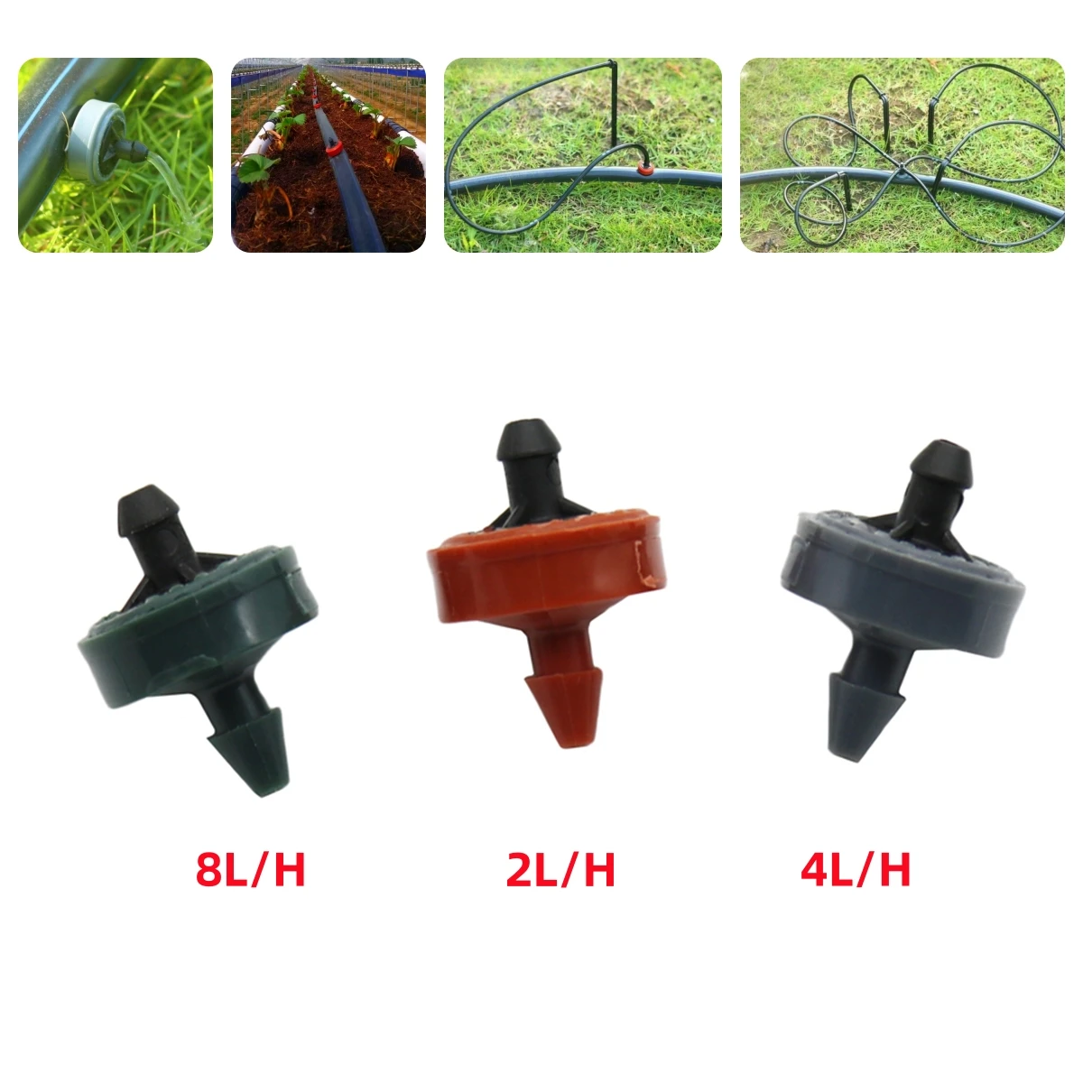 2L/H 4L/H 8L/H Mini Pressure Compensating Drip Emitter 4/7mm Hose Garden Greenhouse Drip Emitter Drip Irrigation Fittings 500Pcs