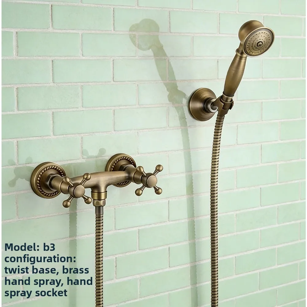 

Смеситель для ванны, душевая система, набор для дождевого душа из античной латуни для бытовой ванной комнаты