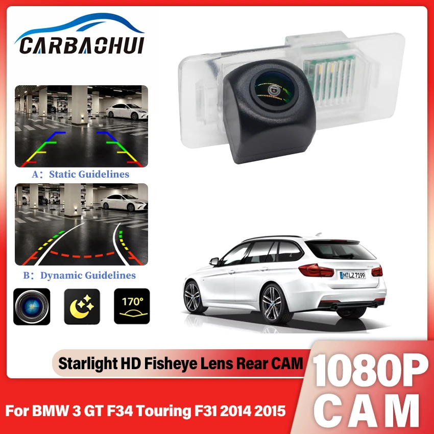 For BMW 3 GT F34 Touring F31 2014 2015 Wireless Fisheye Lens Car Rear Camera Reversing Rear View CAM Full HD Night Vision