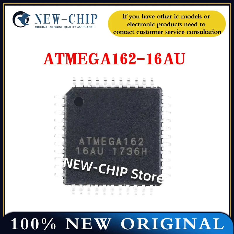 1PCS-50PCS/LOT ATMEGA162-16AU TQFP-44 8-bit microcontroller chip 16K flash memory NEW ORIGINAL  ATMEGA162