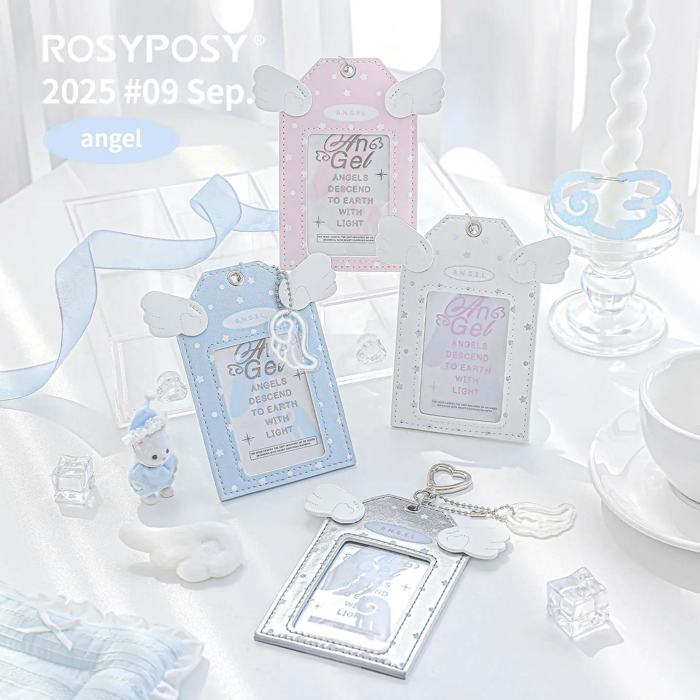 Angel Style PU Photocard Sleeve & Badge Reel Cover
