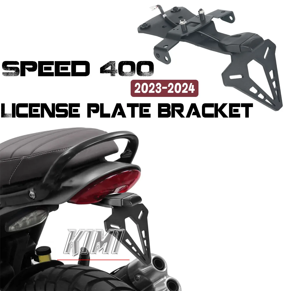 For Speed 400 Speed400 2023-UP 2024 Motorcycle Rear Short Tail Stock Tidy License Plate Holder Tailstock Bracket With LED Light