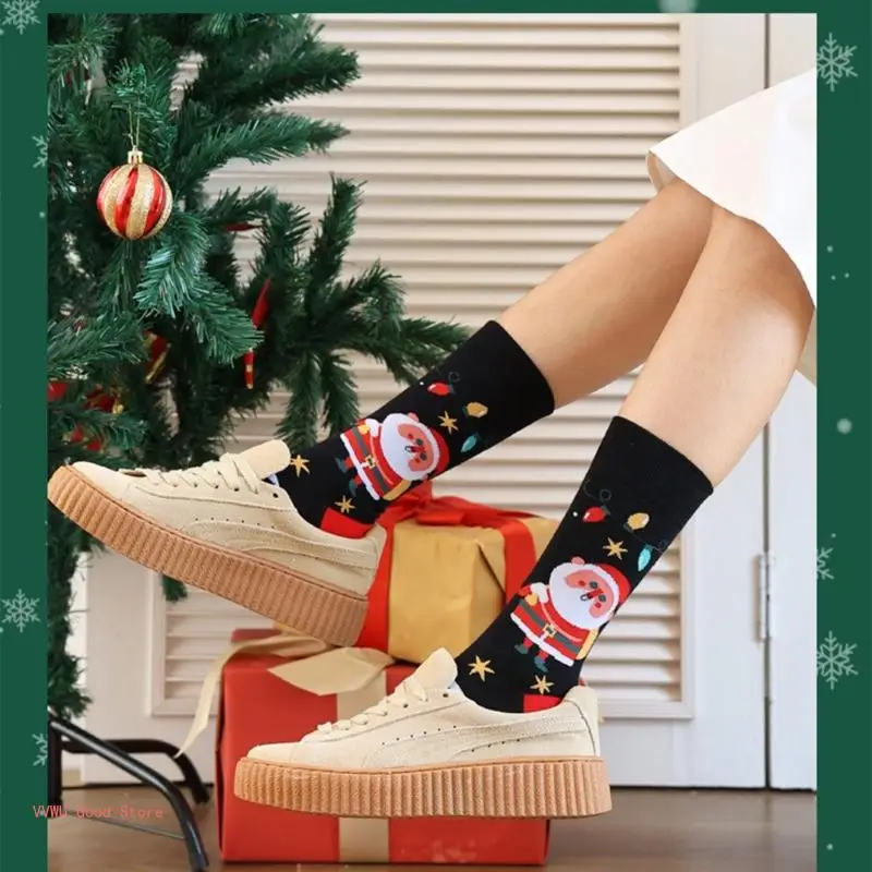 Christmas Socks Funny Novelty Ankle Socks Cartoon Christmas Socks Casual Booties Socks Calf Socks for Women Men