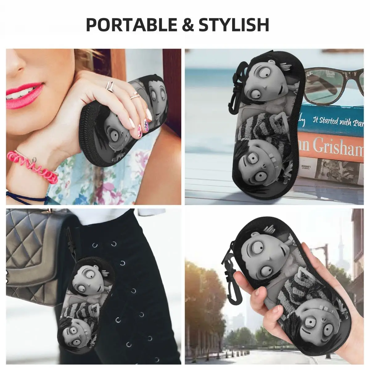 Frankenweenie Shell Glasses Case Protector Sunglasses Box Women Men Soft Eyeglass Bag Pouch