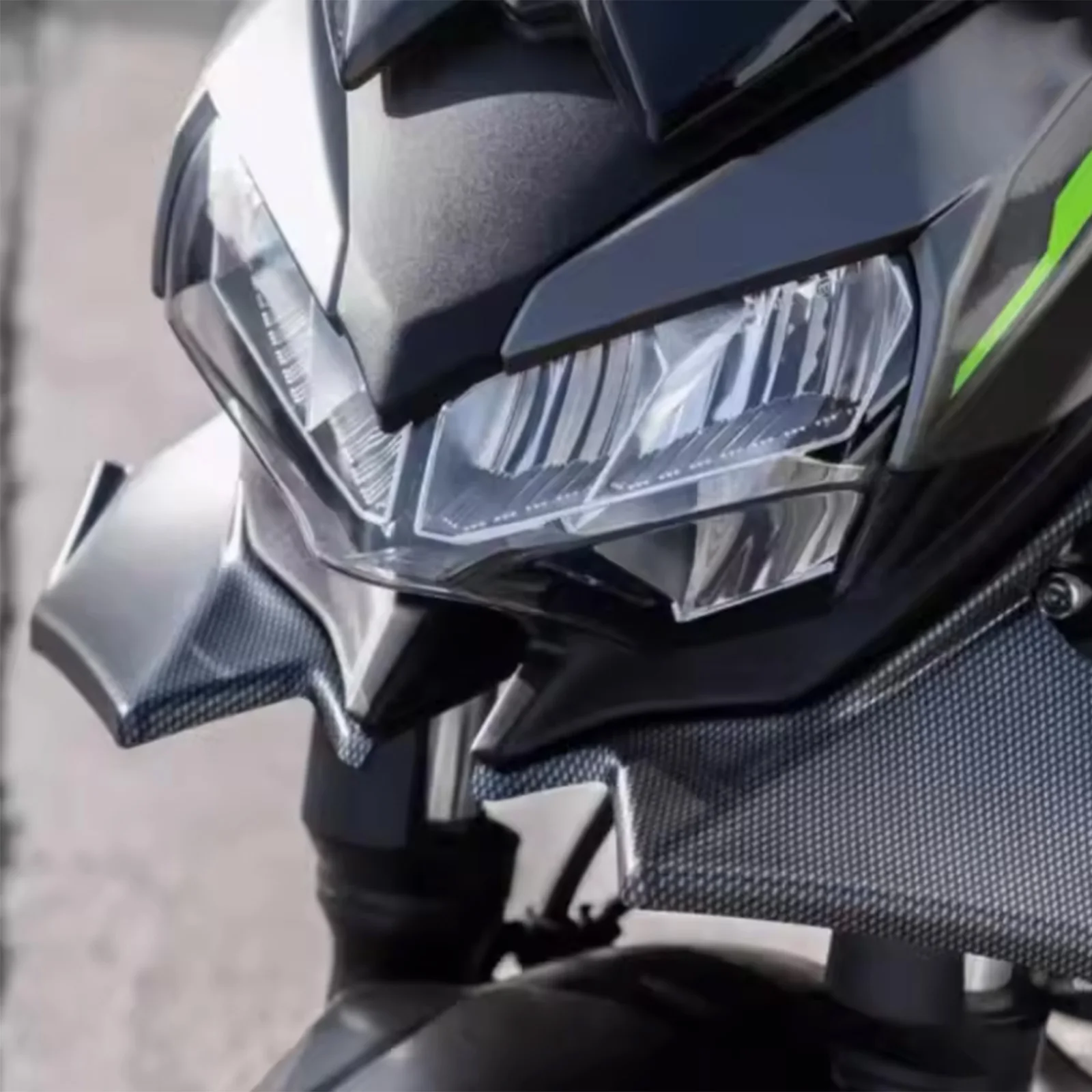 

Motorcycle Front Spoiler Fairing Winglet Aerodynamic Wing Cover Trim For Kawasaki Z650 Z 650 z650 2021-2024 23 Spoiler Winglet