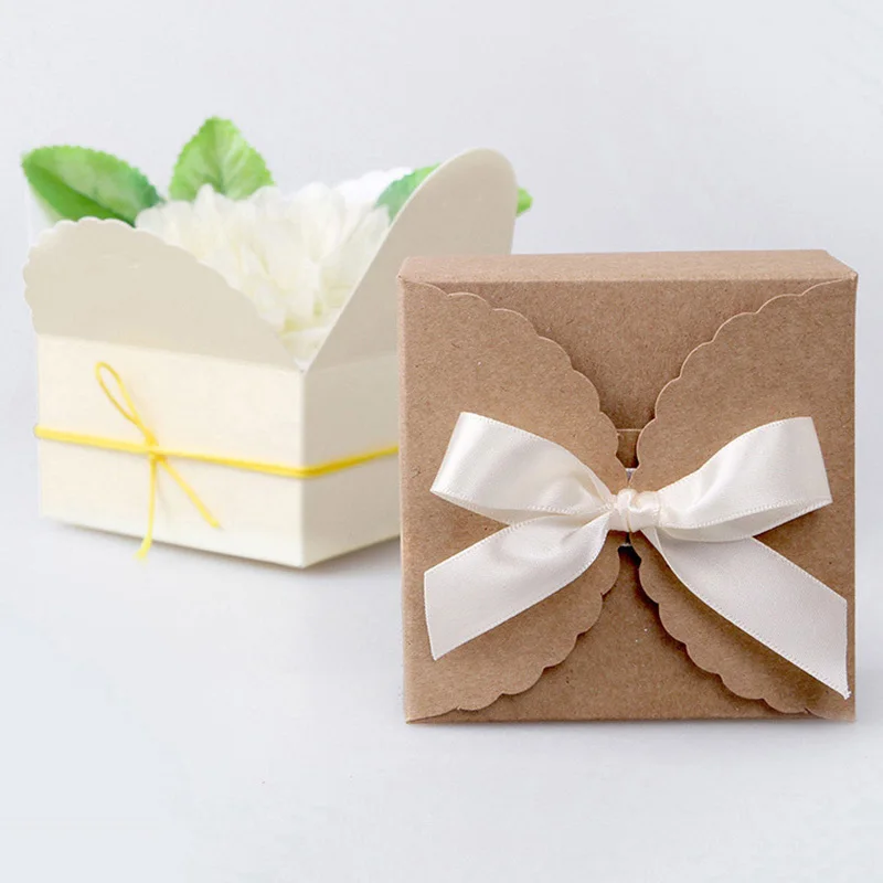 10/20Pcs Welle Solide Kraft Papier Candy Box Hochzeit Gunsten Geschenk Box DIY Klapp Verpackung Tasche Baby Dusche geburtstag Party Dekoration – Detail 3