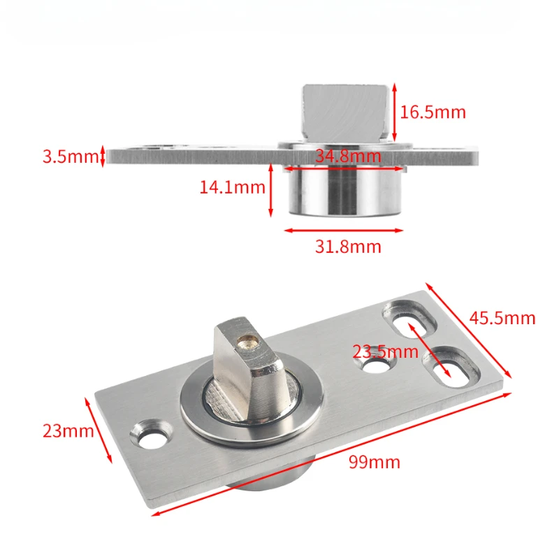 Central Rotating Door Pivot Hinge: 360-Degree Hardware for Concealed Doors, Offset Hinges, and Small Flush Bolt Door Closers