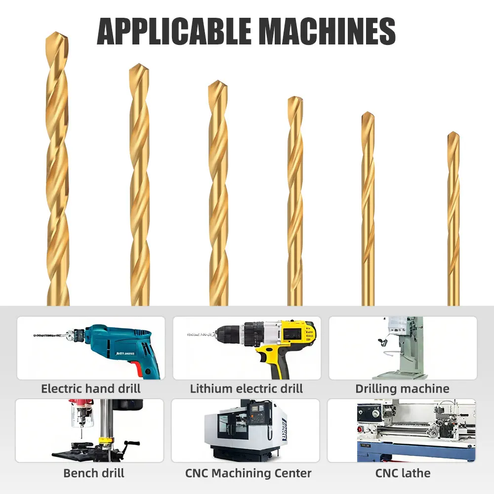 XCAN 60 szt. Wiertła kręte HSS powlekane tytanem 1/1,5/2/2,5/3/3,5 mm Wiertło do drewna ze stali szybkotnącej do majsterkowania