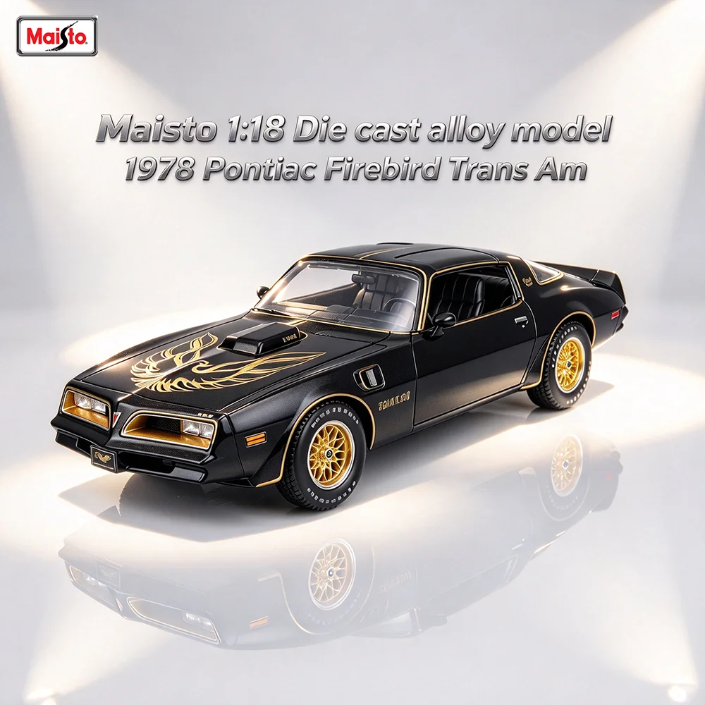 Maisto 1:18 1978 Pontiac Firebird Trans Am car Alloy Model Classic Decoration Collection gift box packaging Come with black base