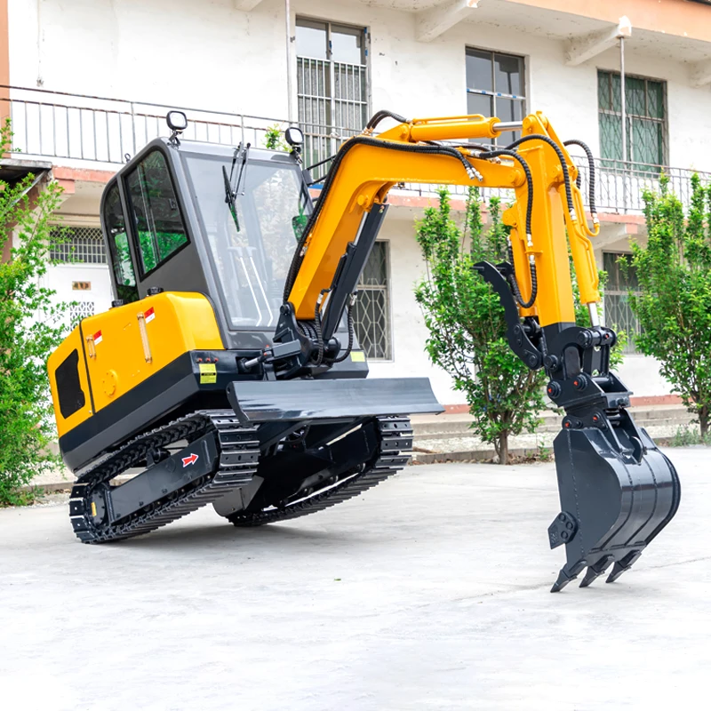 HW25 Mini Excavator 2.5t Mini Digger With Cab Diesel Engine  Construction Equipment  2 ton Compact Bagger With Bucket Custom