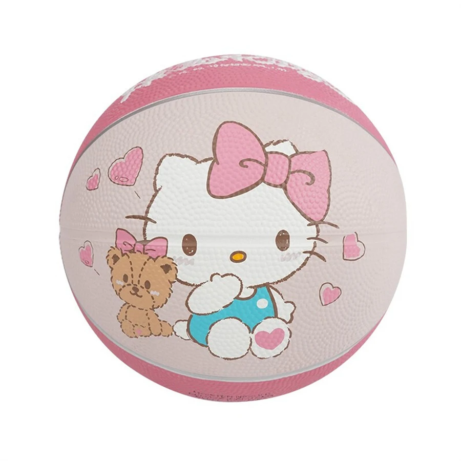 Милый розовый износостойкий резиновый баскетбольный мяч Hello Kitty Lisence, размер 3