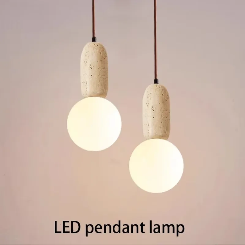

White Glass Ball Pendant Lights Fixture Bedroom Study Cafe Yellow Stone Modern Nordic Hanging Lamp Luminaria Pendente