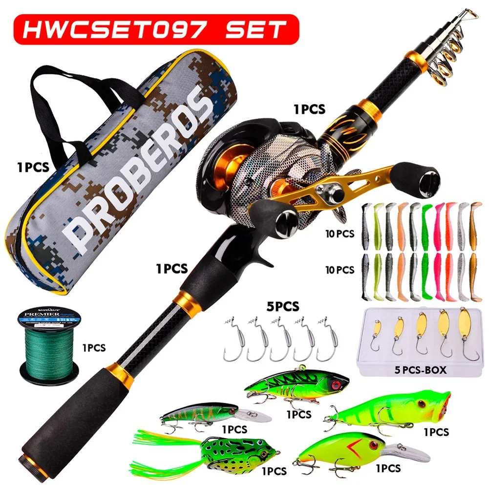 

Fishing Rod Reel Combo Set Fishing Gear Tackle Lure Set Carbon Drop Wheel For Saltwater Freshwater Ice Fishing