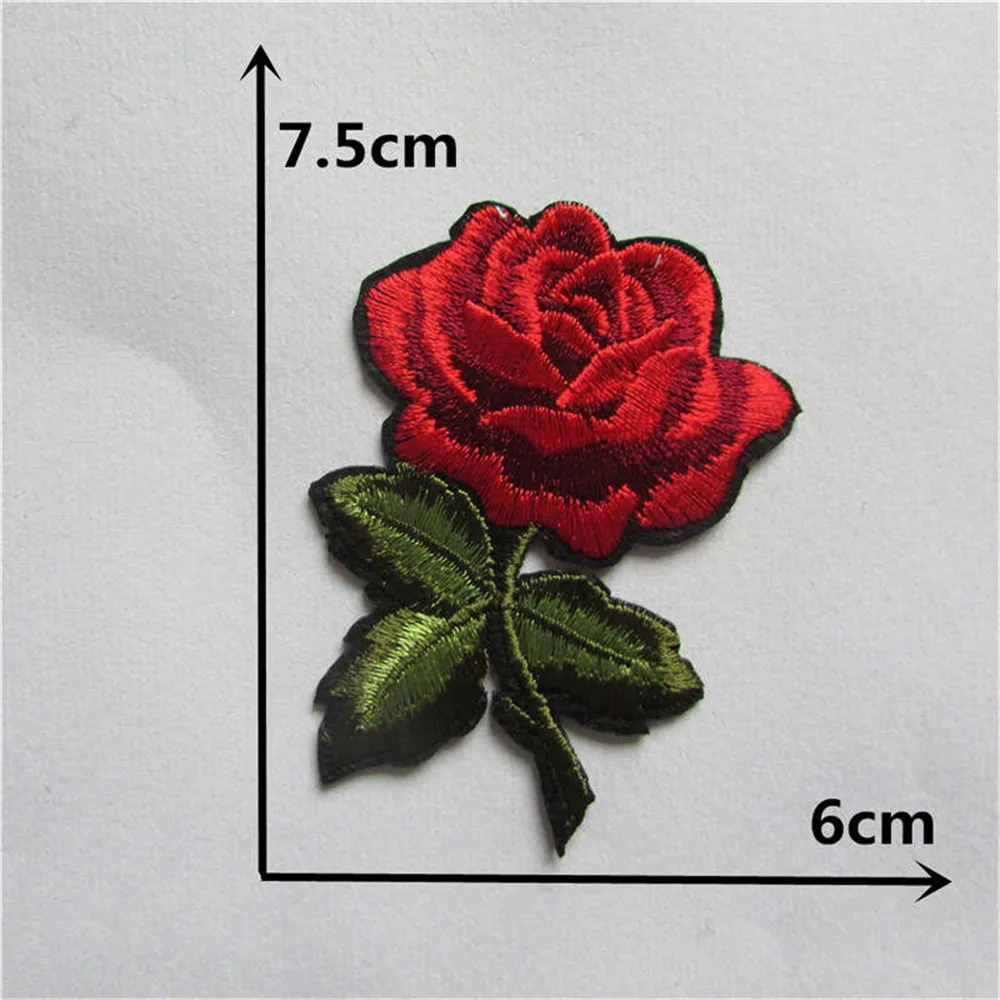 New Arrival rose flower patches embroidery applique clothes sewing patch DIY badge patch accessories 1pcs sell Free Shipping