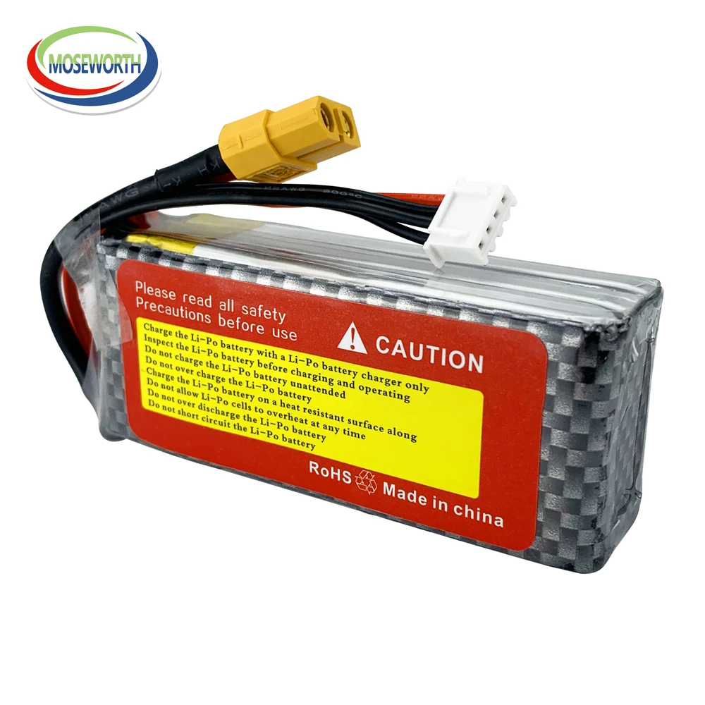 Moseworth RC LiPo Battery 3S 120C 1100 1300 1500 1800 2200mAh For RC Airplane Drone Boat 11.1V LiPo 3S Lipo Battery 2200mah