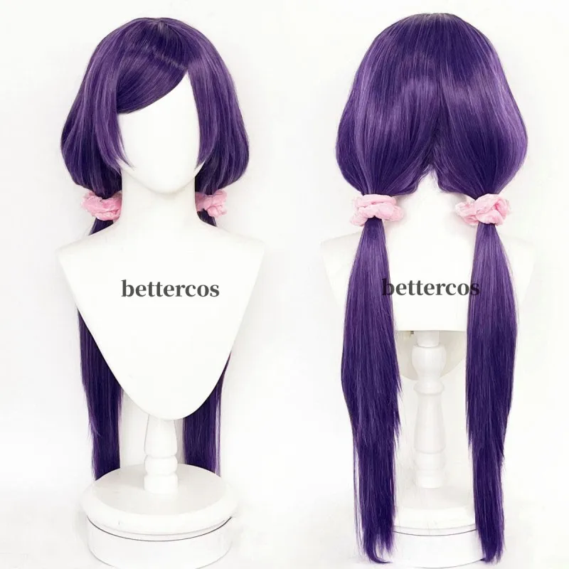 

High Quality Anime LoveLive! Love Live Nozomi Tojo Wigs Halloween Synthetic Hair Long Purple Cosplay Costume Wig +Pink Hairbands